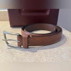 Columbia Men's Brown Leather Belt with Metal Buckle